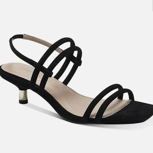 NWT Paulina Womens Open-Toed Ankle Strap Kitten Heels